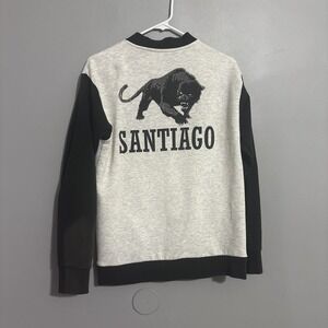 Santiago BLACK Panther men Medium baseball sweat jacket track x shark bomber
